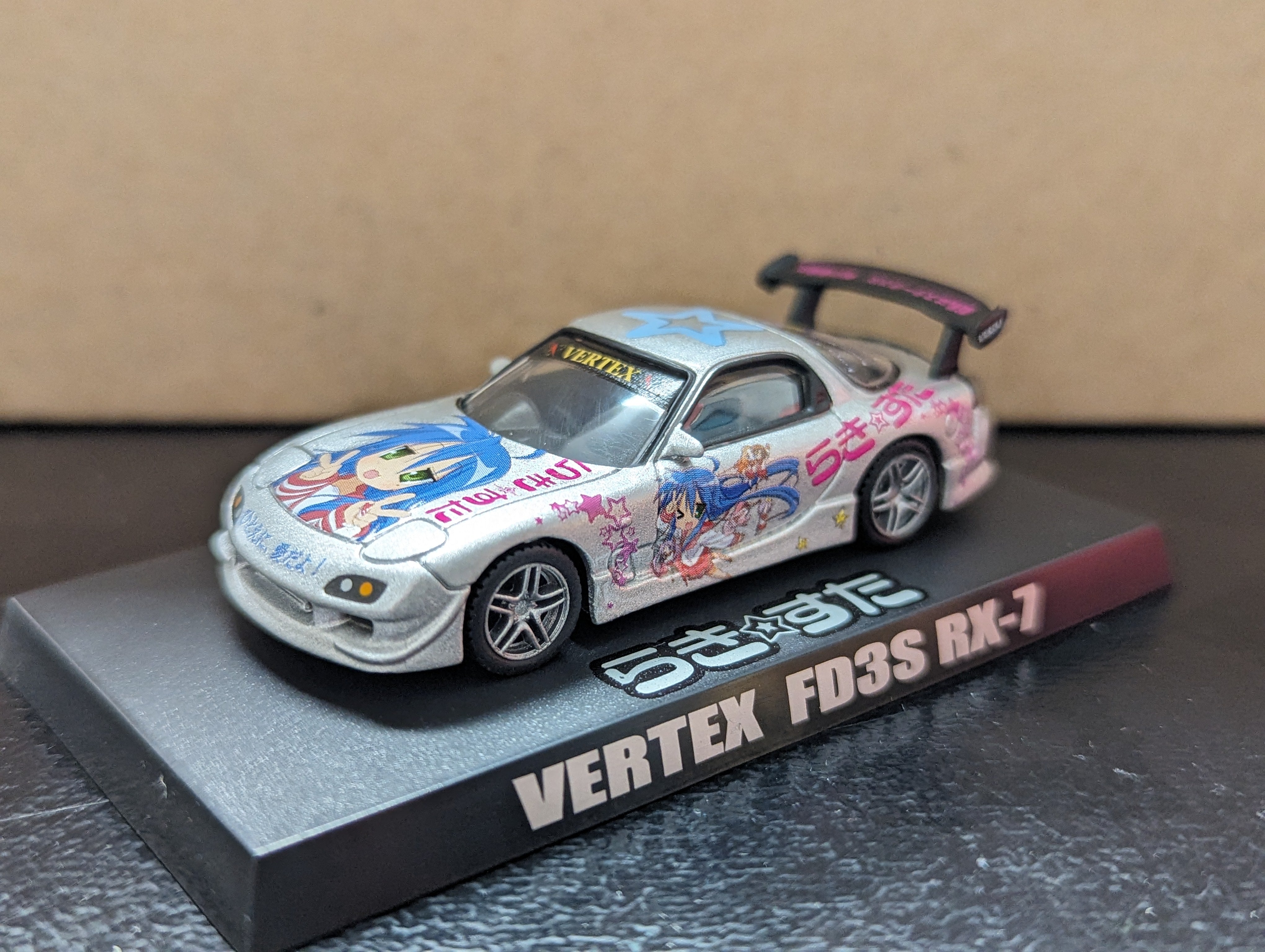 Aoshima 1:64 Scale Lucky Star Aki-Char VERTEX Mazda RX-7 FD3S silver