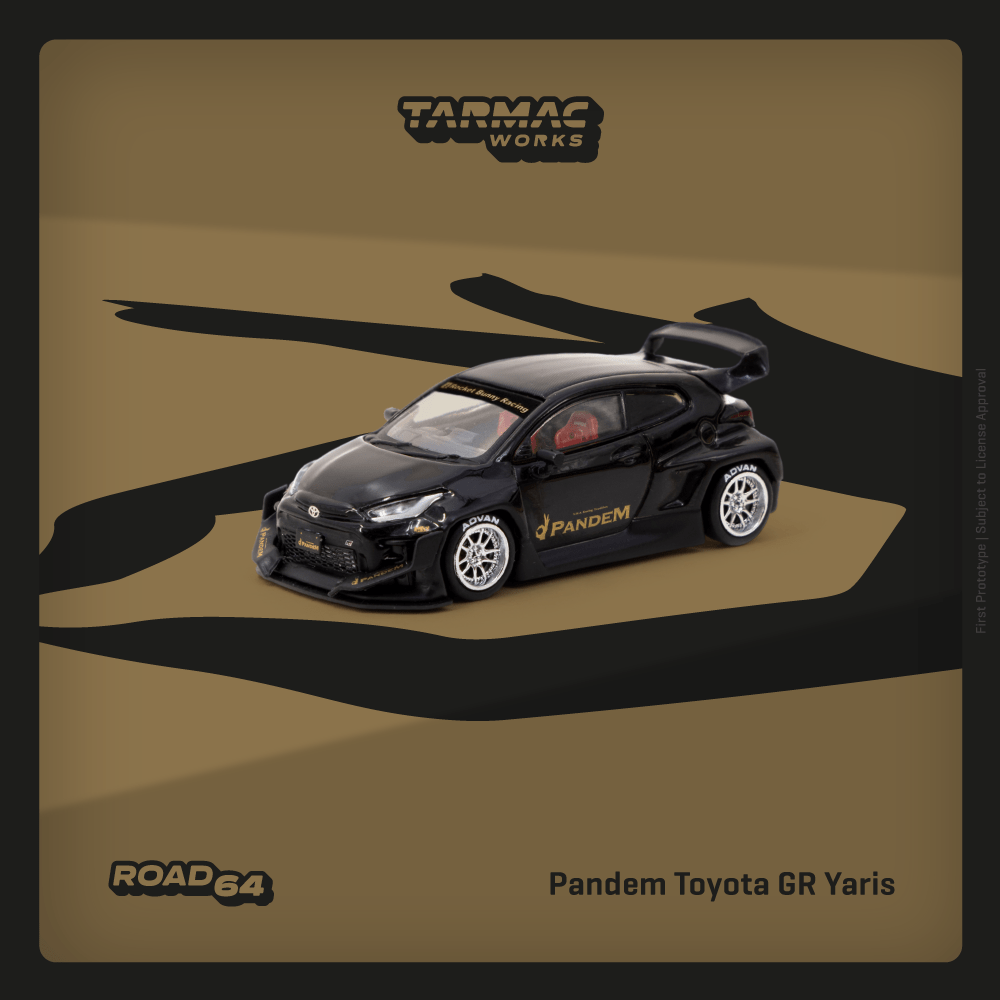 Tarmac Works 1:64 Pandem Toyota GR Yaris Black T64R-080-BK