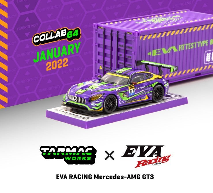 Tarmac Works 1/64 Scale EVA Racing Mercedes-Benz AMG GT3 with 