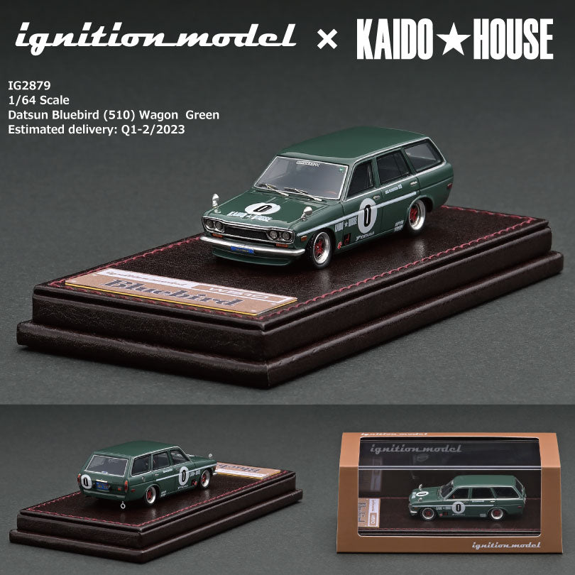 Ignition Model HIGH-END RESIN MODEL IG2879 Datsun Bluebird (510) Wagon  Datsun KAIDO★HOUSE Green