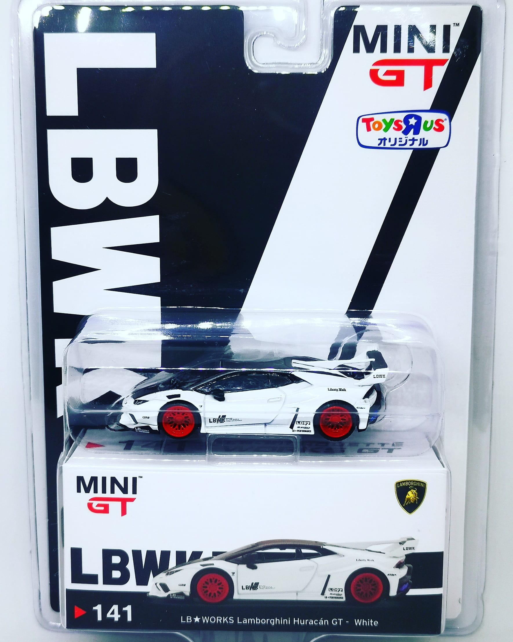 MiniGT 1/64 No.141 Japan Toys R Us exclusive LB★WORKS Lamborghini Huracán  GT White