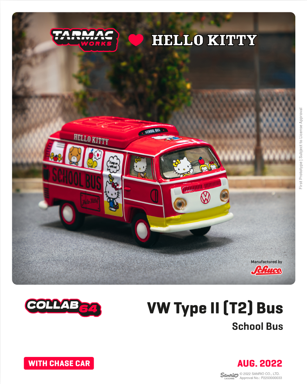 Tarmac Works Volkswagen Type II (T2) Bus Hello Kitty – Mobile Garage HK