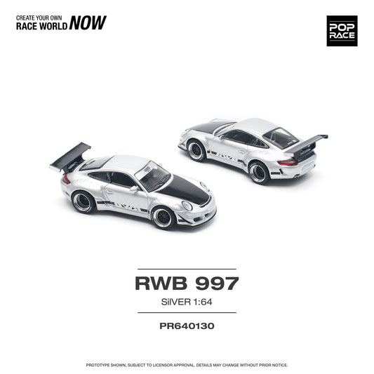 Pop Race 1:64 Scale RWB 997 (Silver)