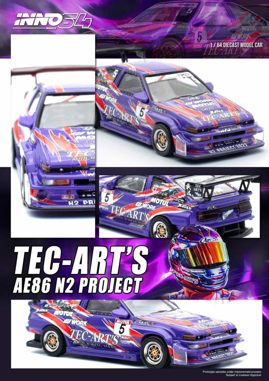 Inno64 1:64 Scale TOYOTA SPRINTER TRUENO AE86 N2 PROJECT BY Tec-Art's