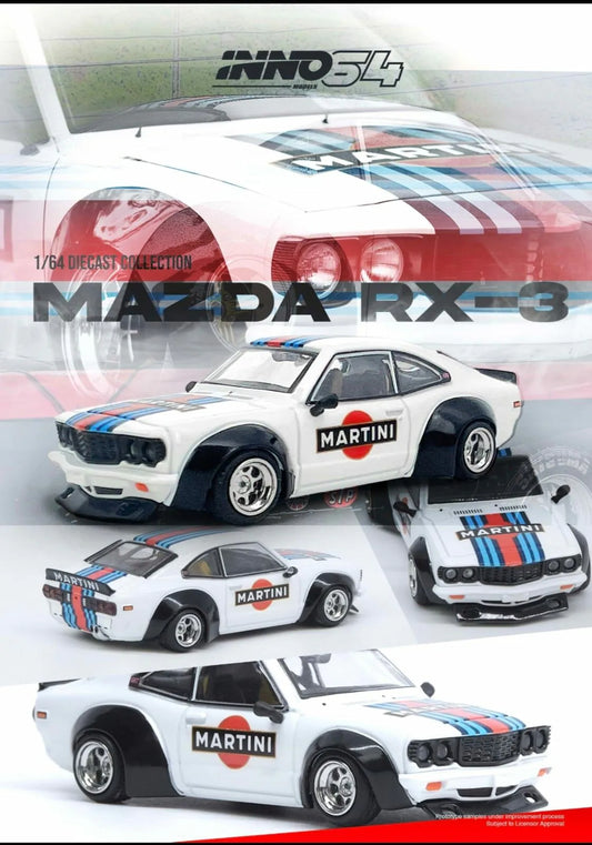 Inno64 1/64 MAZDA SAVANNA RX3 "MARTINI RACING" Livery