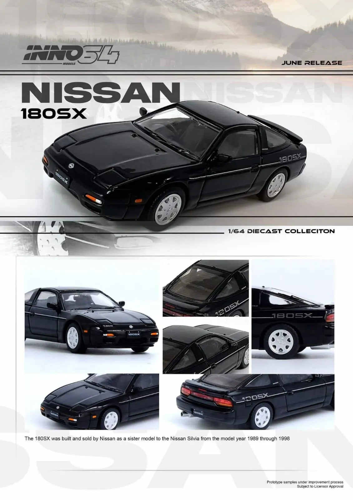 INNO64 1/64 NISSAN 180SX Black