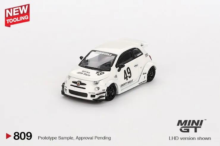 MINI GT #809 ( MGT00809-L ) LB-WORKS x Abas Works ABARTH 595 Gara White