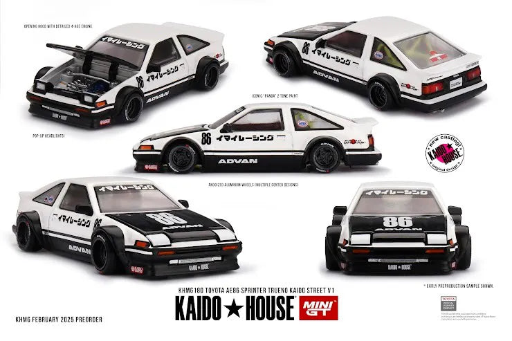 Mini GT x Kaido House #180 Toyota AE86 Sprinter Trueno Kaido Street V1