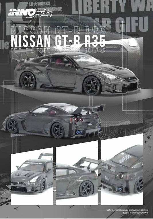 Inno64 1/64 Die-Cast NISSAN GT-R (R35) LBWK SUPER SILHOUETTE 35GT-RR Full Carbon