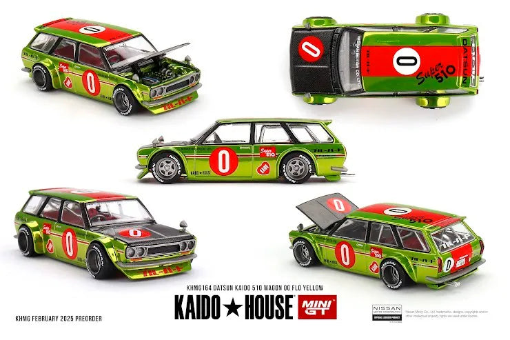 Mini GT x Kaido House #164 Datsun KAIDO 510 Wagon OG Flo Yellow