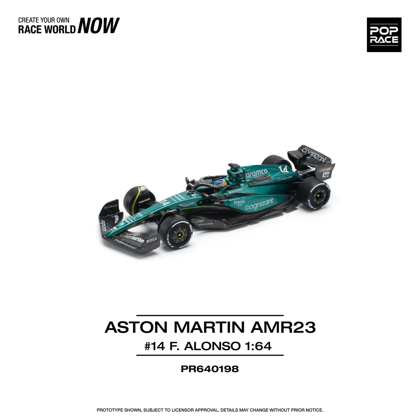 Pop Race 1:64 Scale ASTON MARTIN AMR23 F1 #14 F. ALONSO