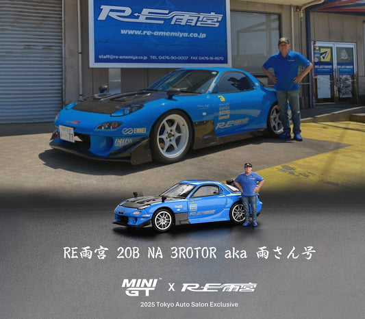 Mini GT x RE-AMEMIYA Tokyo Auto Salon 2025 MAZDA RX-7 20B NA 3 Rotor (FD3S)