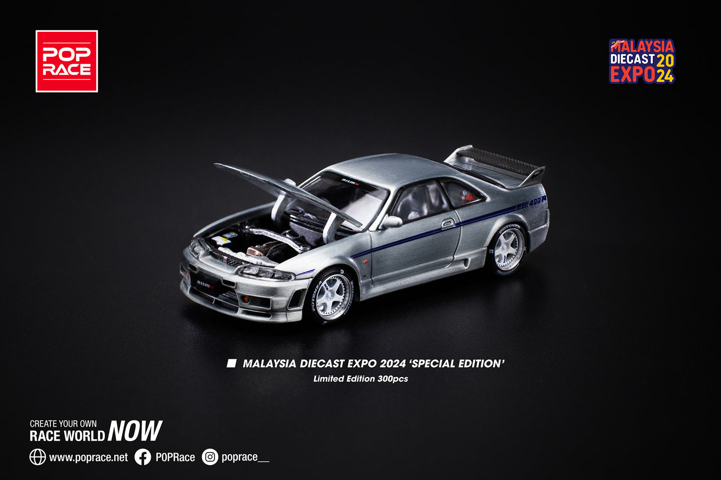 Pop Race 1/64 Nissan Skyline GT-R R33 400R MDX24 exclusive