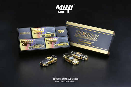 Mini GT x Tokyo Auto Salon 2025 Top Secret Gold Chrome Set