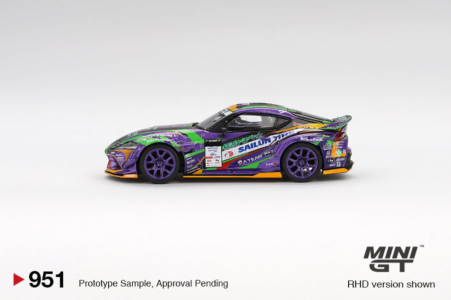 Mini GT #951 Japan Exclusive 1:64 Scale Toyota GR Supra KUHL 2021 D1GP EVANGELION RACING (MGT00951-BL)