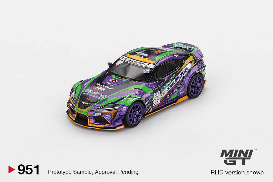 Mini GT #951 Japan Exclusive 1:64 Scale Toyota GR Supra KUHL 2021 D1GP EVANGELION RACING (MGT00951-BL)