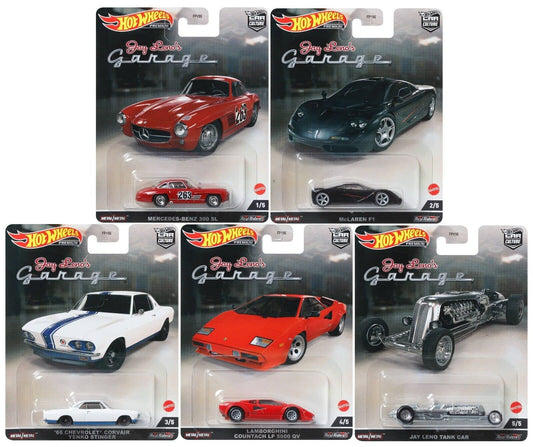 Hot Wheels 2022 Premium Car Culture Jay Leno's Garage 2022 Complete Set of 5pc FPY86-954N case