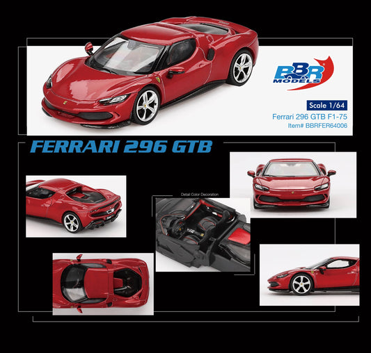 BBR Models 1/64 Ferrari 296 GTB Rosso Imola