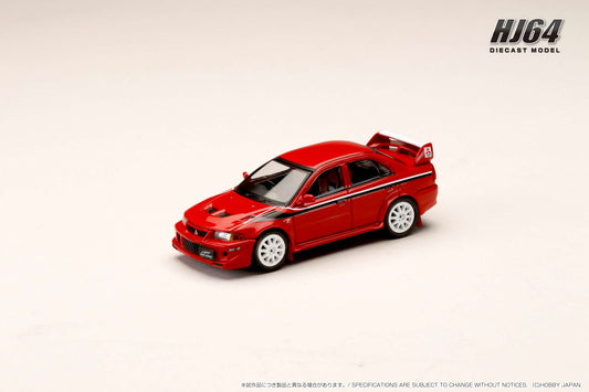 Hobby Japan 1/64 MITSUBISHI LANCER GSR EVOLUTION 6 (T.M.E.) Special Coloring Package (GF-CP9A) 2000 with Mud flap RED