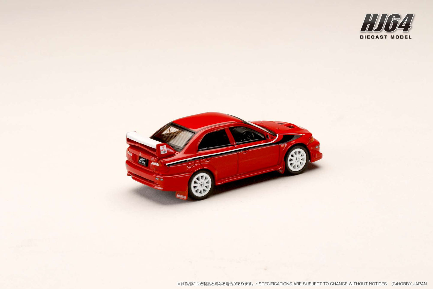 Hobby Japan 1/64 MITSUBISHI LANCER GSR EVOLUTION 6 (T.M.E.) Special Coloring Package (GF-CP9A) 2000 with Mud flap RED