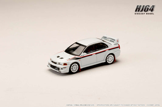 Hobby Japan 1/64 MITSUBISHI LANCER GSR EVOLUTION 6 (T.M.E.) Special Coloring Package (GF-CP9A) 2000 with Mud flap WHITE
