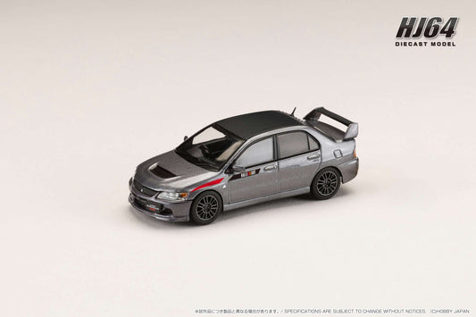 Hobby Japan 1/64 MITSUBISHI LANCER EVOLUTION 9 MR GSR JDM Customized Version with Engine Display Model GRAY MICA