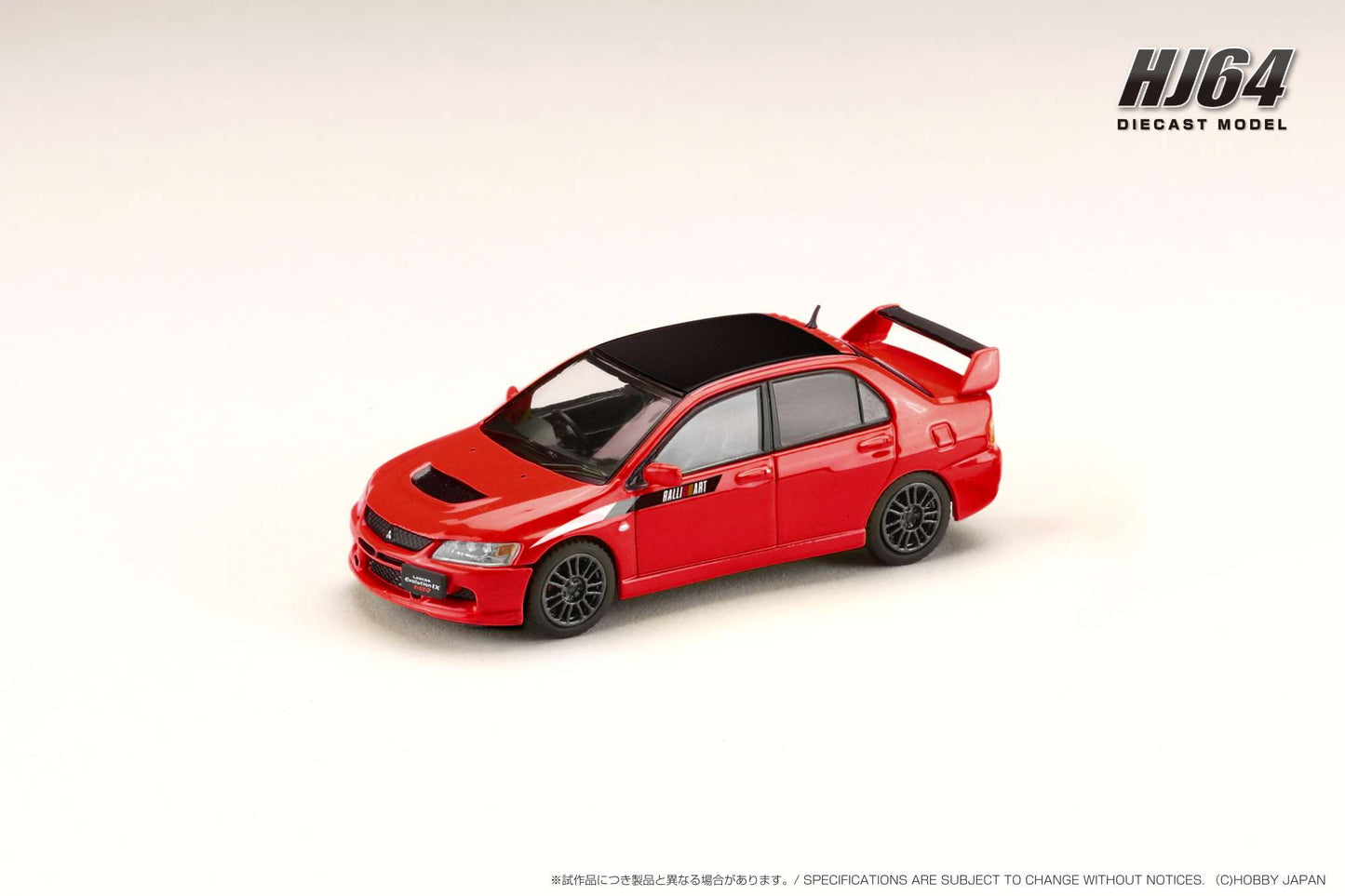 Hobby Japan 1/64 MITSUBISHI LANCER EVOLUTION 9 MR GSR JDM Customized Version with Engine Display Model RED