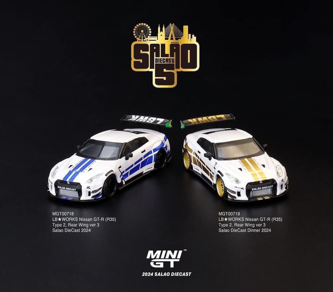 Salao DieCast 2024 Exclusive Mini GT #718 & #719 LB Works Nissan GT-R R35