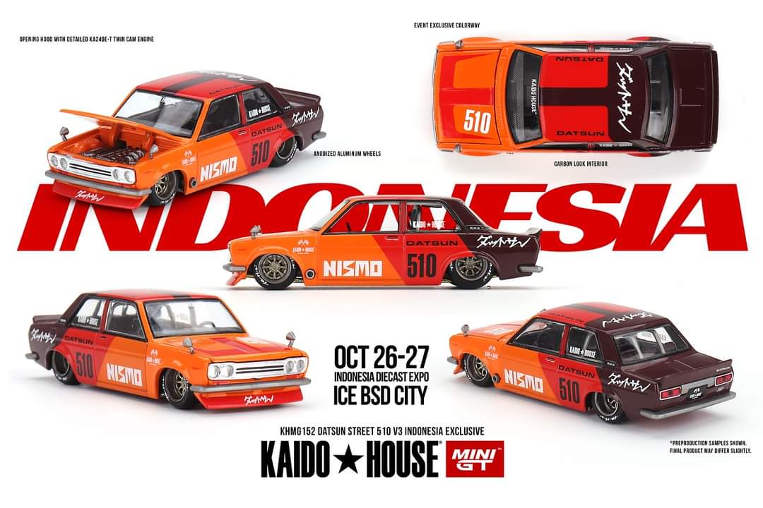 Mini GT x Kaido House IDE24 #152 Datsun Street 510 V3 Indonesia Exclusive