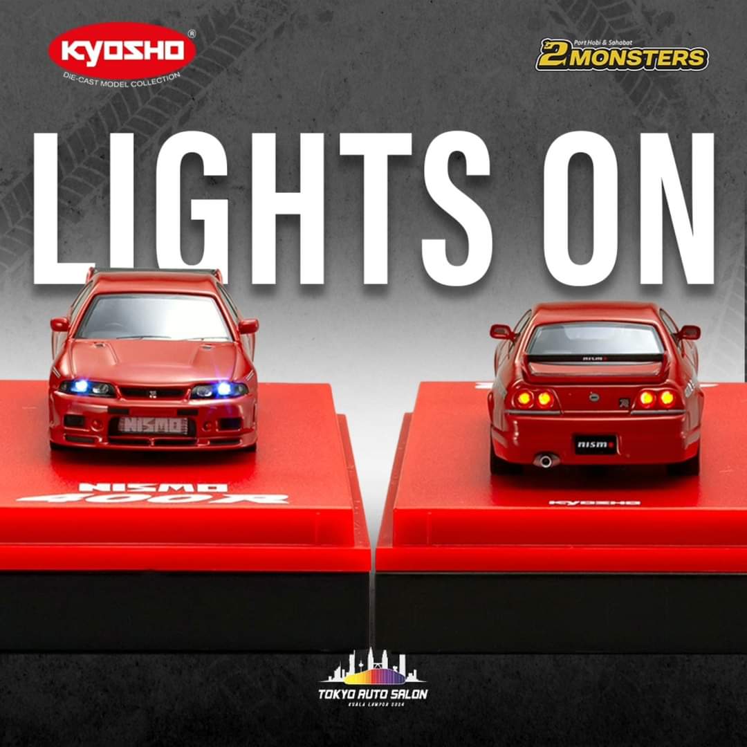 KYOSHO 1/64 Tokyo Auto Salon 24 Malaysia Exclusive NISSAN SKYLINE GT-R (R33) Nismo 400R RED with pin