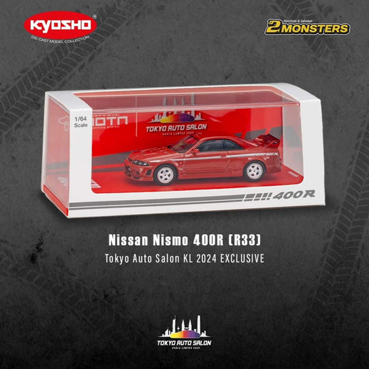 KYOSHO 1/64 Tokyo Auto Salon 24 Malaysia Exclusive NISSAN SKYLINE GT-R (R33) Nismo 400R RED with pin