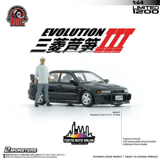 BMC 1/64 Tokyo Auto Salon 24 Malaysia Mitsubishi Lancer Evolution III with figure