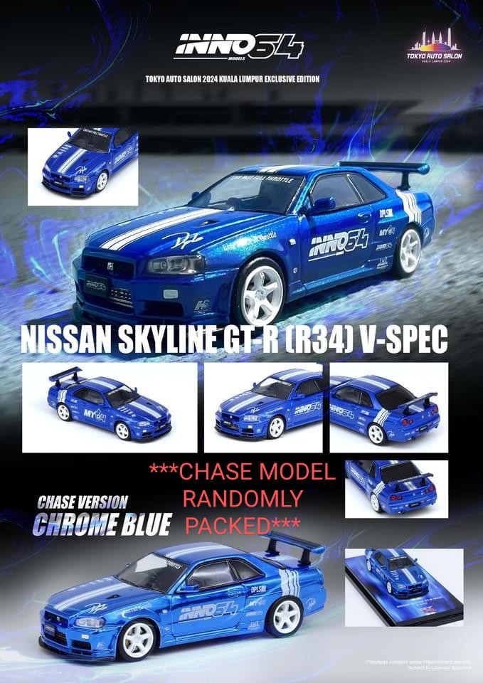 Inno64 1/64 Tokyo Auto Salon Malaysia 2024 Exclusive Nissan GT-R R34