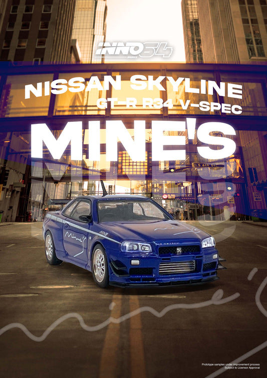 INNO64 1/64 NISSAN SKYLINE GT-R (R34) V-SPEC Tuned by "MINE'S"