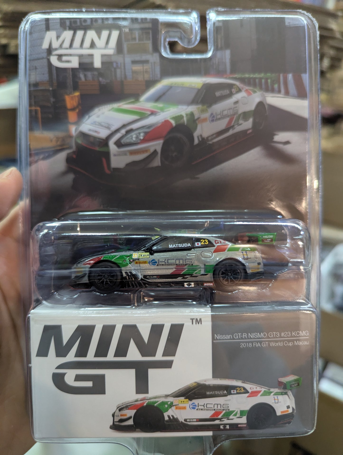 Mini GT X MIJO #593 Nissan GT-R NISMO GT3 #23 KCMG 2018 FIA GT World Cup Macau