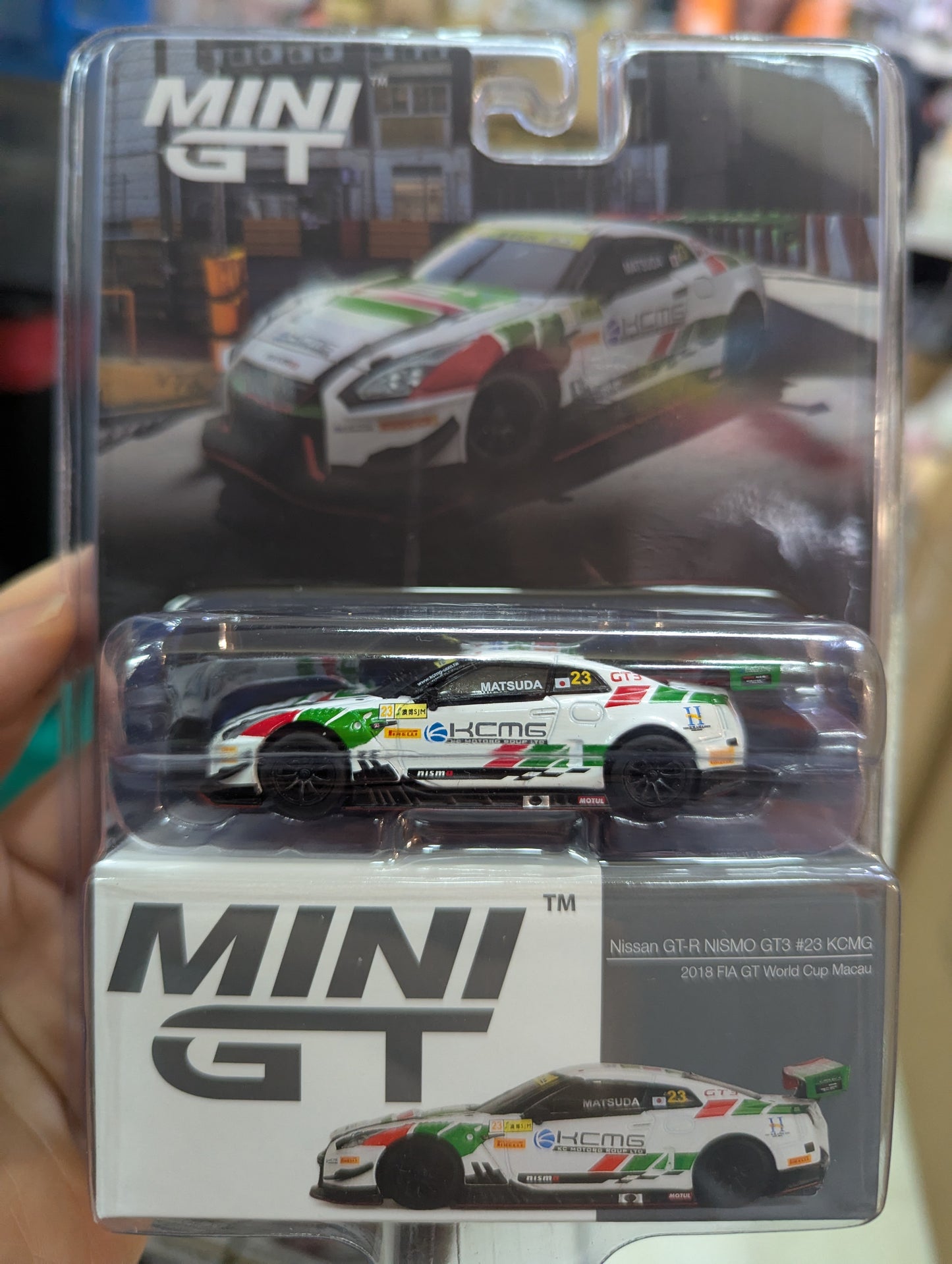 Mini GT X MIJO #593 Nissan GT-R NISMO GT3 #23 KCMG 2018 FIA GT World Cup Macau