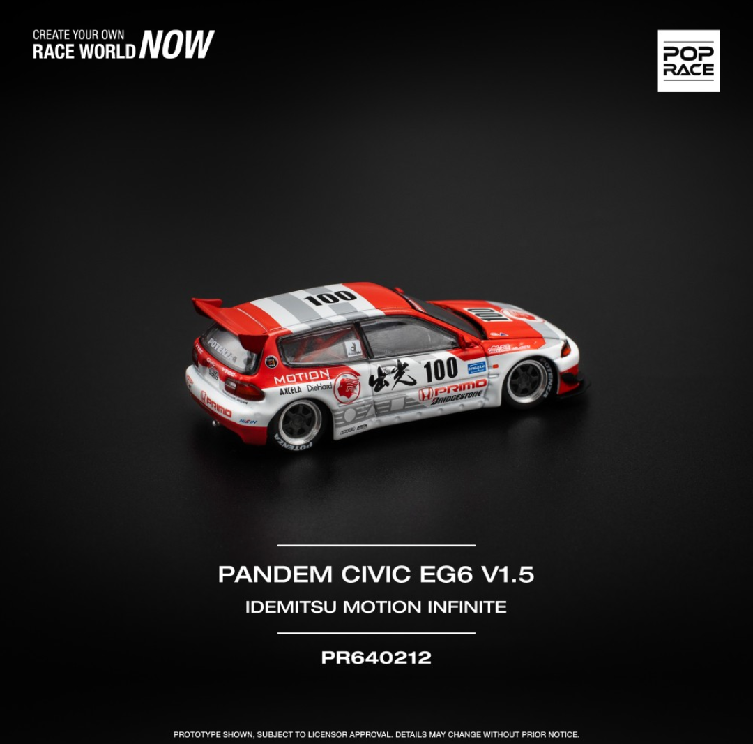 Pop Race 1:64 scale HONDA PANDEM CIVIC EG6 v1.5 IDEMITSU MOTION INFINITE