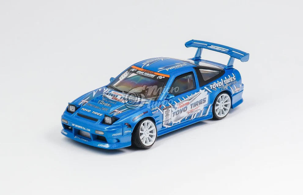 Micro turbo 1:64 Scale Custom Nissan 180SX - Metallic Blue