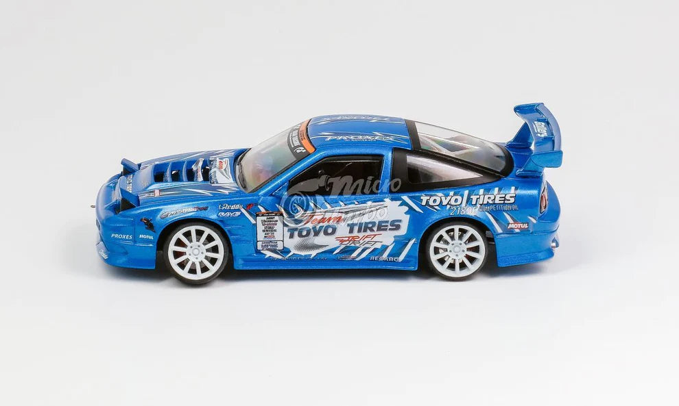 Micro turbo 1:64 Scale Custom Nissan 180SX - Metallic Blue