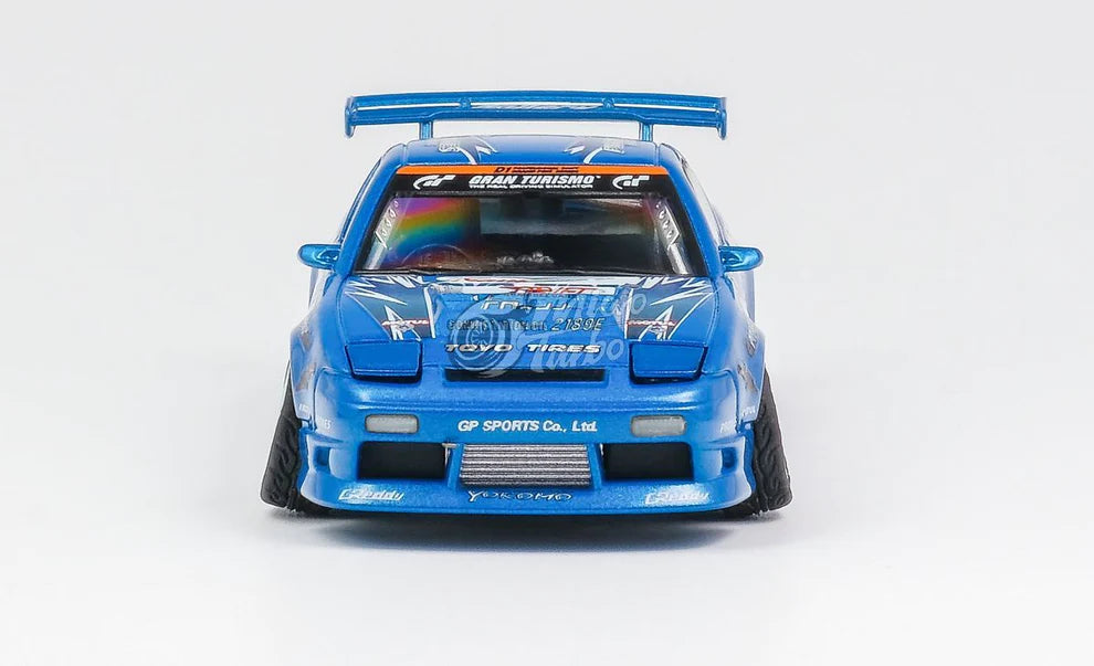 Micro turbo 1:64 Scale Custom Nissan 180SX - Metallic Blue