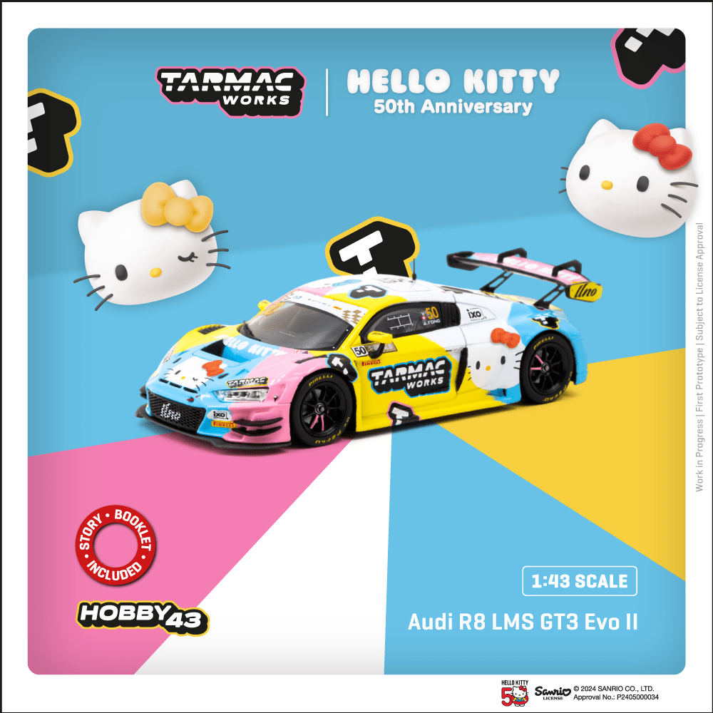 Tarmac Works 1:43 Scale Audi R8 LMS GT3 Evo II Macau GT Cup - FIA GT World Cup 2023 - Race Version Uno Racing Adderly Fong