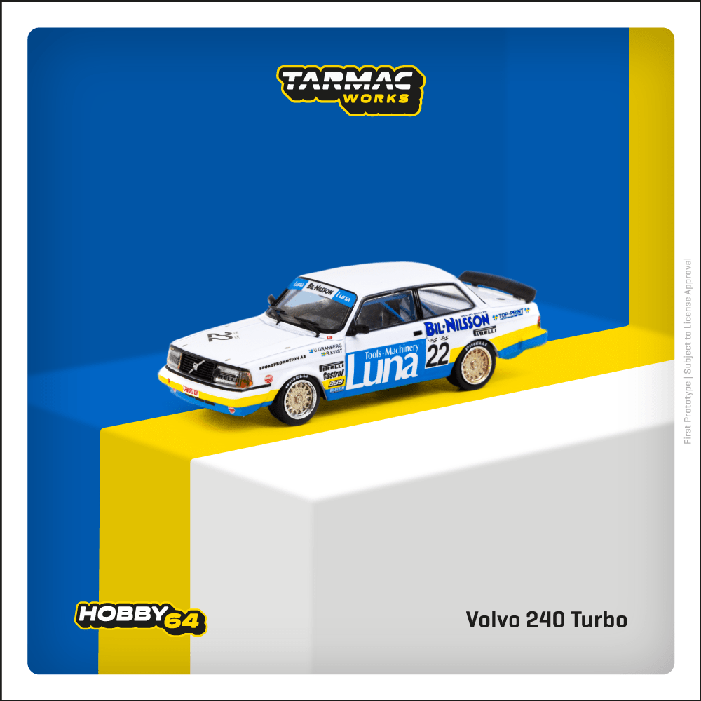 Tarmac Works 1:64 Scale Volvo 240 Turbo ETCC Zolder 1984 Winner  Ulf Granberg / Robert L. Kvist