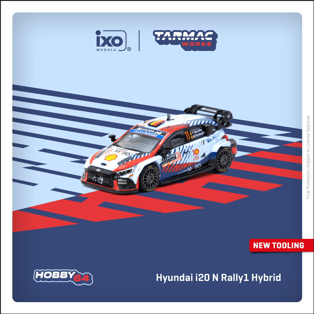 Tarmac Works 1:64 Scale Hyundai i20 N Rally1 Hybrid Rallye Monte-Carlo 2024 Winner Thierry Neuville / Martijn Wydaeghe