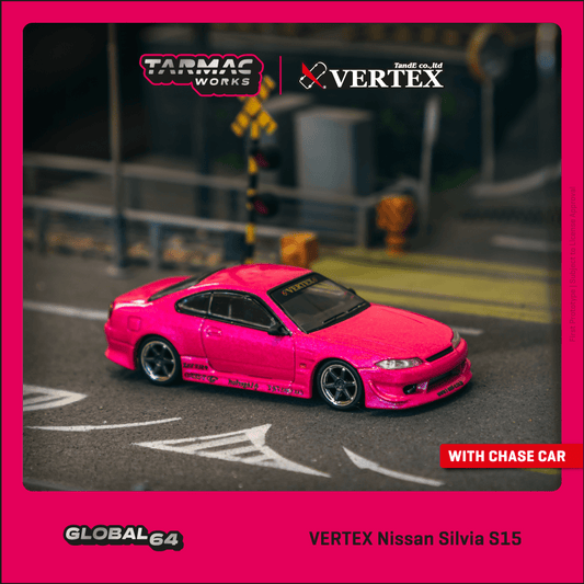 Tarmac Works 1:64 Scale VERTEX Nissan Silvia (S15) Pink Metallic