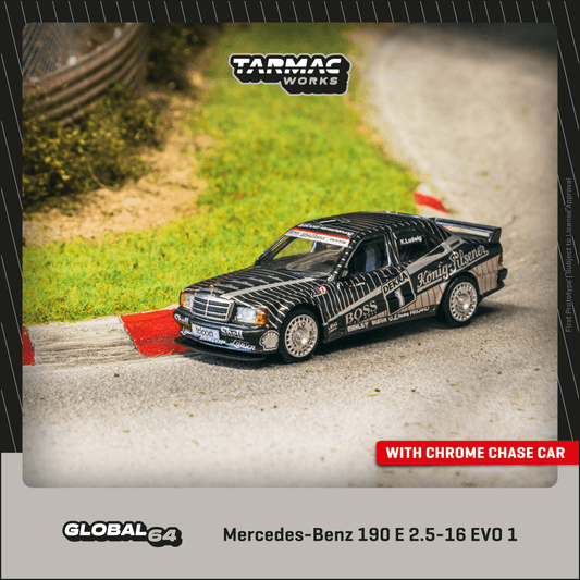 Tarmac Works 1:64 Scale Mercedes-Benz 190 E 2.5-16 EVO 1 DTM 1989 Klaus Ludwig