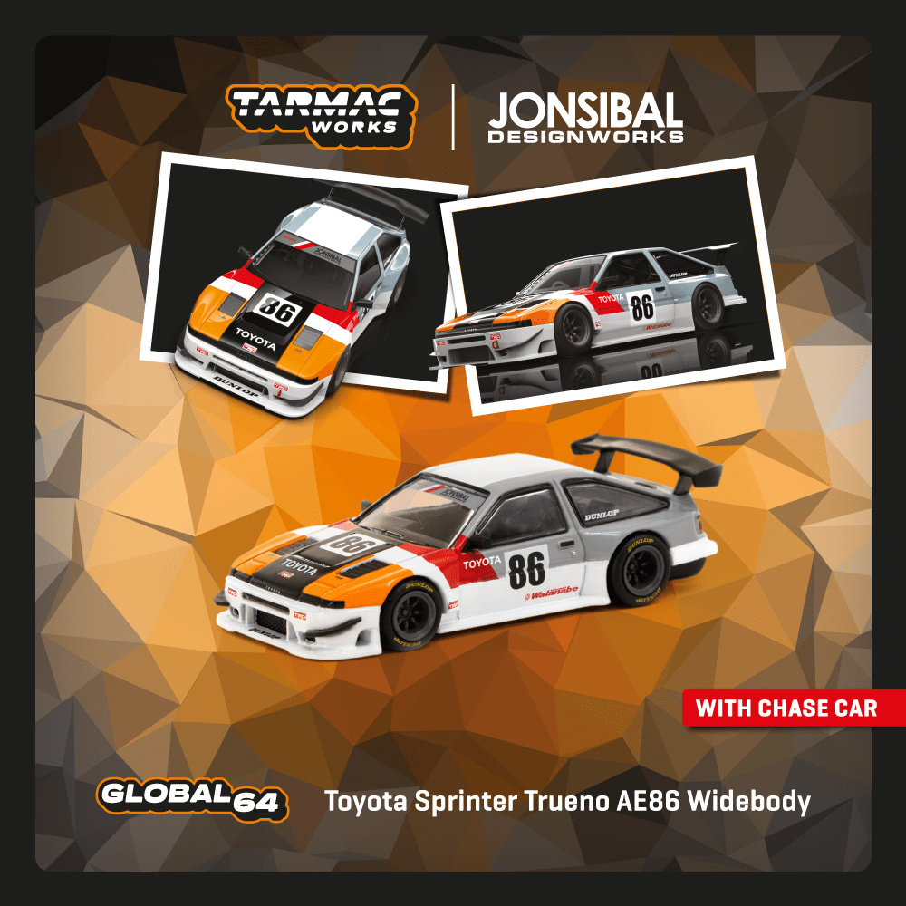 Tarmac Works 1:64 Scale Toyota Sprinter Trueno AE86 Widebody TRD