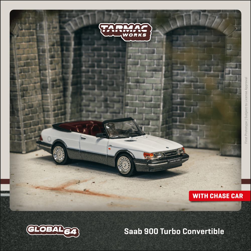 Tarmac Works 1:64 Scale Saab 900 Turbo Convertible White