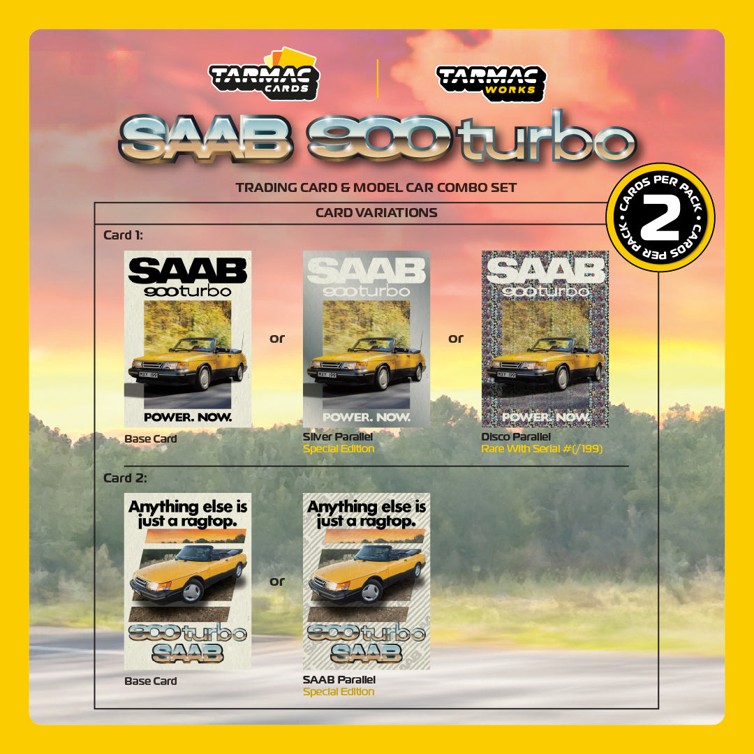 Tarmac Works 1:64 Scale Saab 900 Turbo Yellow