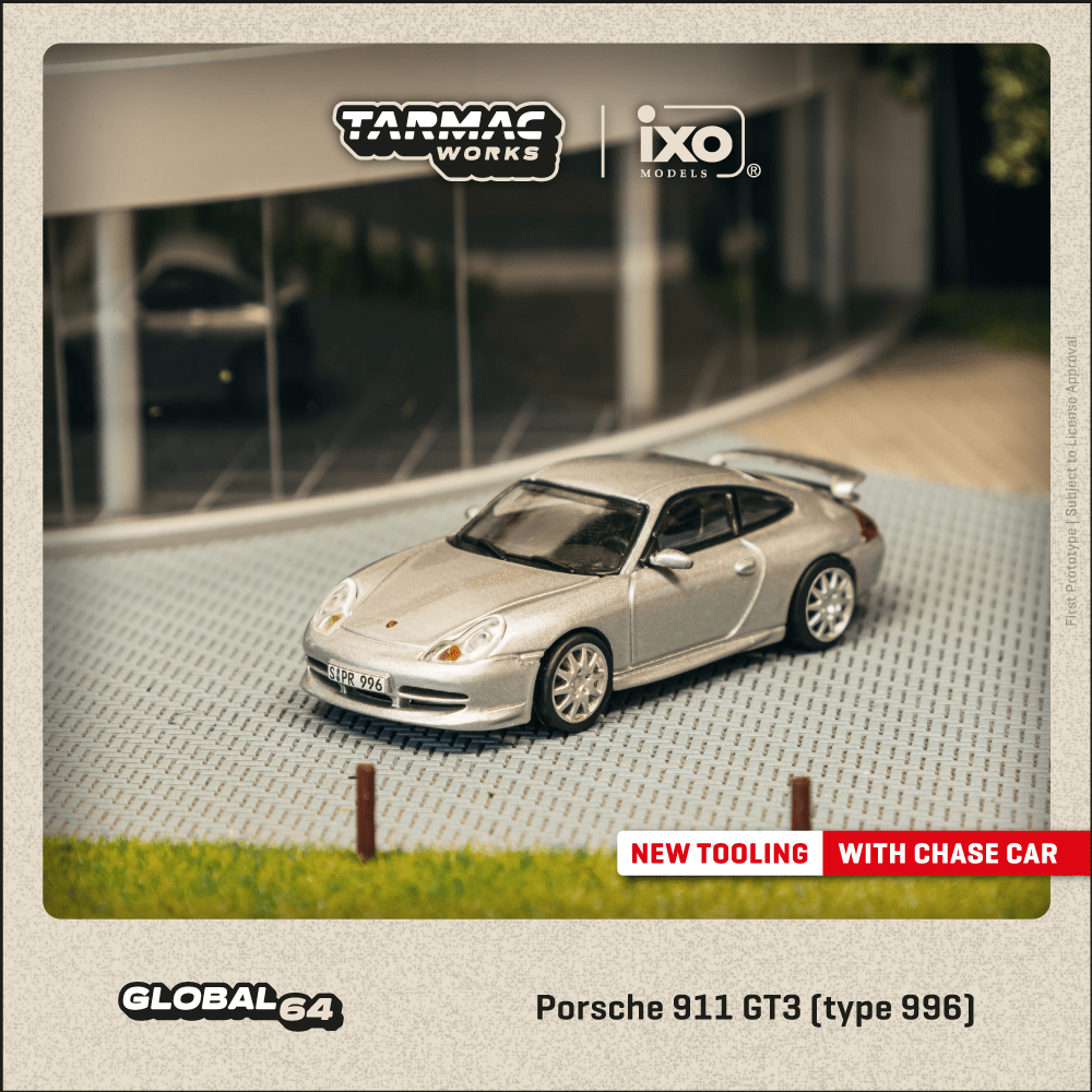 Tarmac Works 1:64 Porsche 911 GT3 996 Silver T64G-069-SL