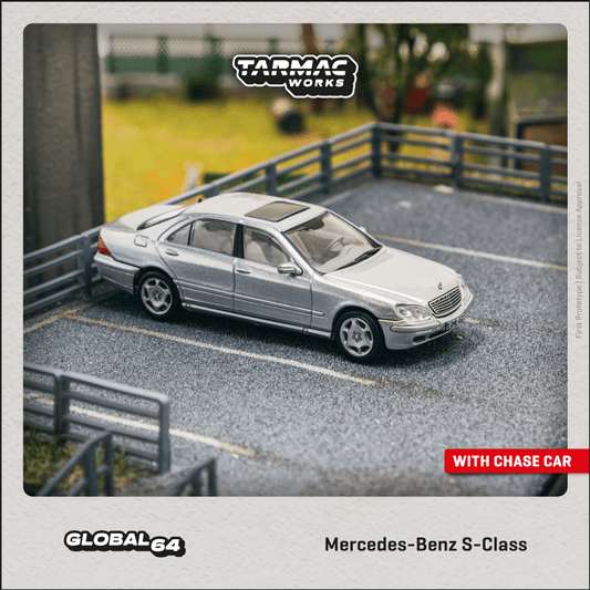 Tarmac Works Scale 1:64 Mercedes-Benz S-Class Brilliant Silver Metallic T64G-072-SL